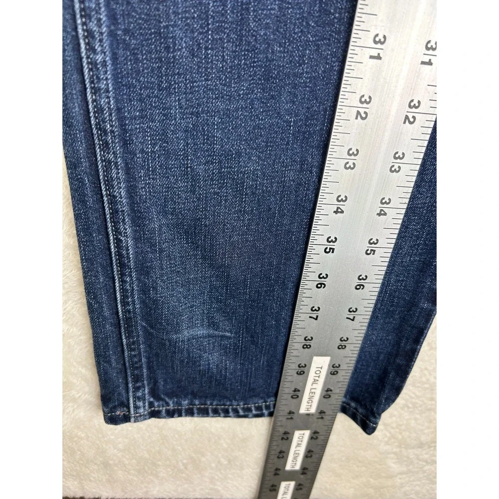 Banana Republic Vintage Straight Jeans Mens 36x32 Dark Blue Distressed Whiskered